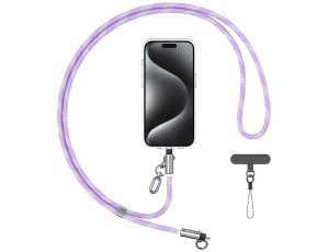 Smycz do telefonu z kablem do ładowania USB-C - Lightning USAMS SJ746 30W 1.2 m Fioletowy