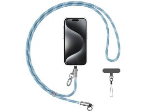 Smycz do telefonu z kablem do ładowania USB-C - Lightning USAMS SJ746 30W 1.2 m Niebieski