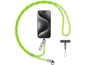 Smycz do telefonu z kablem do ładowania USB-C - Lightning USAMS SJ746 30W 1.2 m Zielony