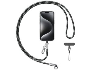 Smycz do telefonu z kablem do ładowania USB-C - USB-C USAMS SJ745 60W 1.2 m Czarny