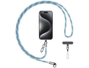 Smycz do telefonu z kablem do ładowania USB-C - USB-C USAMS SJ745 60W 1.2 m Niebieski