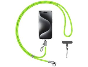 Smycz do telefonu z kablem do ładowania USB-C - USB-C USAMS SJ745 60W 1.2 m Zielony
