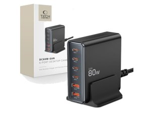 Stacja ładująca TECH-PROTECT 80W GAN QC3.0 Czarny