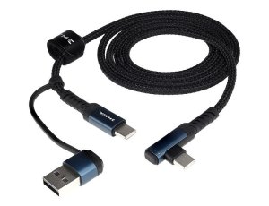 Wayme kabel do ładowania i synchronizacji, w oplocie z mikrofibry, 100 cm, USB / C > USB-C 90°, max 60W