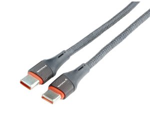 Wayme kabel do ładowania i synchronizacji, w oplocie z mikrofibry, 100 cm, USB-C > USB-C PD, max 65W
