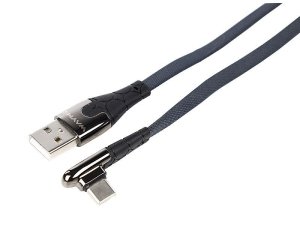 Wayme kabel do ładowania i synchronizacji, w oplocie z mikrofibry, 100 cm, USB > kątowe USB-C, max 30W