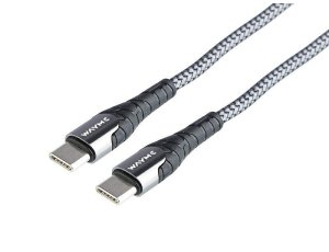 Wayme kabel do ładowania i synchronizacji, w oplocie z mikrofibry, 200 cm, USB-C > USB-C PD, max 65W