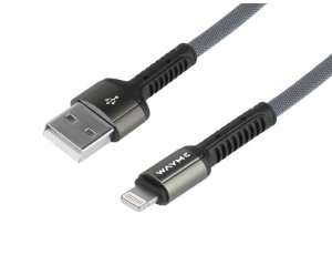 Wayme kabel do ładowania i synchronizacji, w oplocie z mikrofibry, 200 cm, USB > Lightning