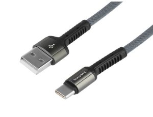 Wayme kabel do ładowania i synchronizacji, w oplocie z mikrofibry, 200 cm, USB > USB-C