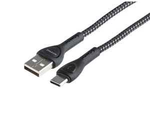 Wayme kabel do ładowania i synchronizacji, w oplocie z mikrofibry, podświetlenie LED, 200 cm, USB > USB-C