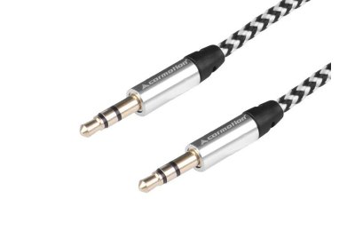 Kabel audio 300 cm, w oplocie z mikrofibry, jack > jack (AUX 3.5mm)