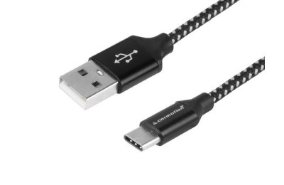 Kabel do ładowania i synchronizacji, 300 cm, w oplocie z mikrofibry, USB > USB-C