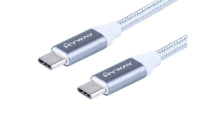Kabel do ładowania i synchronizacji, w oplocie z mikrofibry, 120 cm, USB-C > USB-C