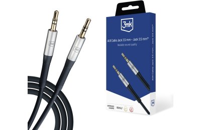 Kabel Jack 3.5mm 3MK AUX Cable 1 m Czarny