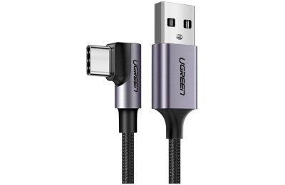 Kabel kątowy USB-A - USB-C UGREEN US284 15W 3 m Czarno-szary
