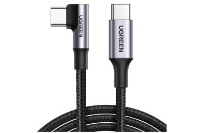 Kabel kątowy USB-C - USB-C UGREEN US334 100W 2 m Czarno-szary