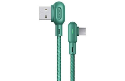 Kabel kątowy USB - Micro USB USAMS 1.2 m Zielony