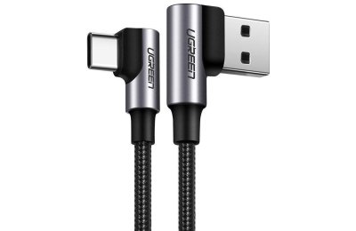 Kabel kątowy USB - USB-C UGREEN US176 1 m Szary