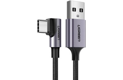 Kabel kątowy USB - USB-C UGREEN US284 QC 1 m Czarny