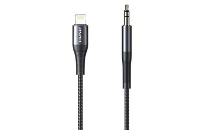 Kabel Lightning - Jack 3.5 mm AWEI CL-116L 1 m Szary