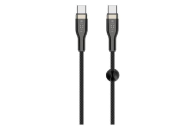 Kabel pleciony USB-C - USB-C FIXED 100W 1.2 m Czarny