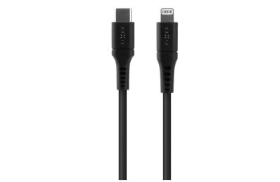 Kabel silikonowy USB-C - Lightning FIXED 60W 1.2 m Czarny