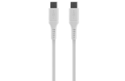Kabel silikonowy USB-C - USB-C FIXED 60W 0.5 m Biały