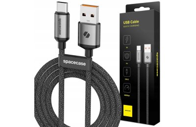 Kabel SPACECASE USB-C Cable 1M 3A Czarny