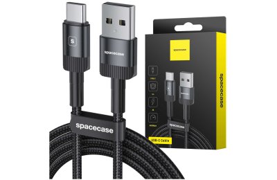 Kabel SPACECASE USB-C Cable 1M 3A Czarny
