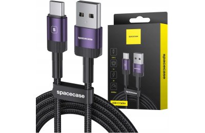 Kabel SPACECASE USB-C Cable 1M 3A Fioletowy