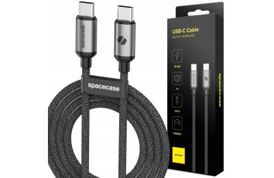 Kabel SPACECASE USB-C to USB-C Cable 1M 60W Czarny