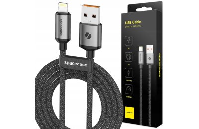 Kabel SPACECASE USB to Lightning Cable 1M 3A Czarny