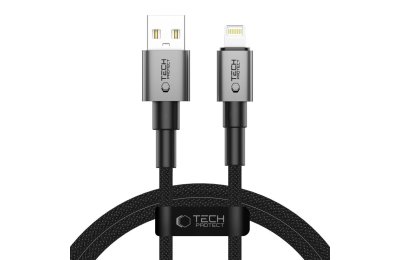 Kabel USB-A - Lightning TECH-PROTECT UltraBoost DNA 15W/3A 1 m Szary