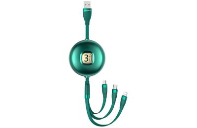 Kabel USB-A - USB-C/Lightning/Micro USB USAMS U69 3w1 15W 1.2 m Zielony