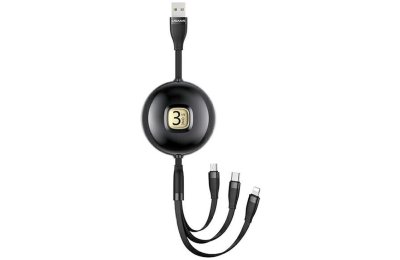 Kabel USB-A - USB-C/Lightning/Micro USB USAMS U69 3w1 15W 1 m Czarny
