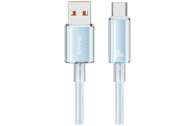 Kabel USB-A - USB-C USAMS Cloud Series US-SJ658 66W 1.2 m Niebieski