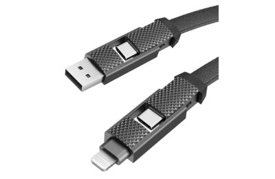 Kabel USB-A/USB-C - USB-C/Lightning ENERGEA Bazic GoCharge Alucable 60W 1m Czarny