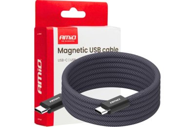 Kabel USB AMiO do Ładowania Magnetyczny USB-C - USB-C 60W 100CM 1M