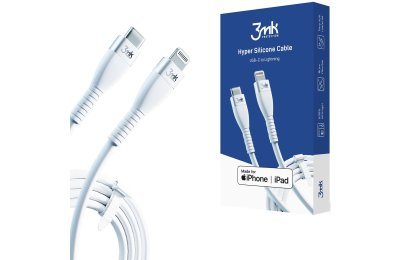 Kabel USB-C - Lightning 3MK Hyper Silicone Cable 1 m Biały