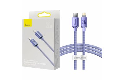 Kabel USB-C - Lightning BASEUS Crystal Shine 2m Fioletowy