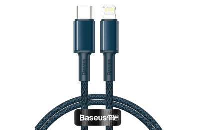 Kabel USB-C - Lightning BASEUS High Density Braided 1 m Niebieski