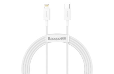 Kabel USB-C Lightning BASEUS Superior Series CATLYS-02 0.25m Biały