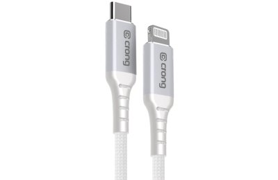 Kabel USB-C - Lightning CRONG Armor Link 1.5 m Biały