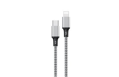 Kabel USB-C — Lightning ENCORE ENERGY EE118-CL 3m 27W Braided Czarno-biały