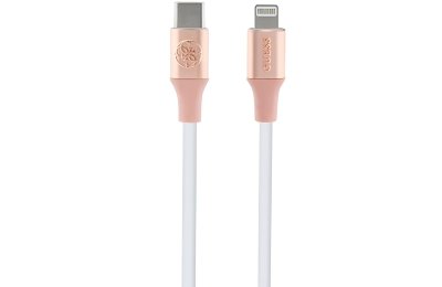 Kabel USB-C -  Lightning GUESS Ebossed Logo 1.5m Różowy
