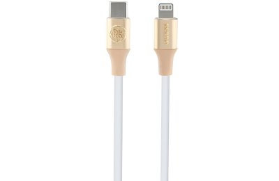 Kabel USB-C -  Lightning GUESS Ebossed Logo 1.5m Złoty