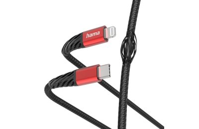Kabel USB-C Lightning HAMA Extreme 1.5 m Czarno-czerwony