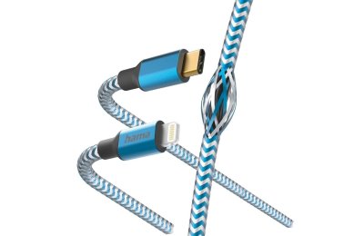 Kabel USB-C - Lightning HAMA Reflected 1.5 m Niebieski