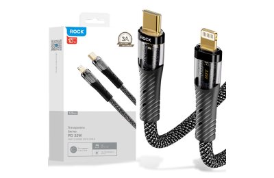 Kabel USB-C - Lightning ROCK Z21 1.2 m Czarny