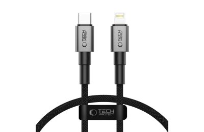 Kabel USB-C - Lightning TECH-PROTECT UltraBoost DNA 27W 0.25 m Szary
